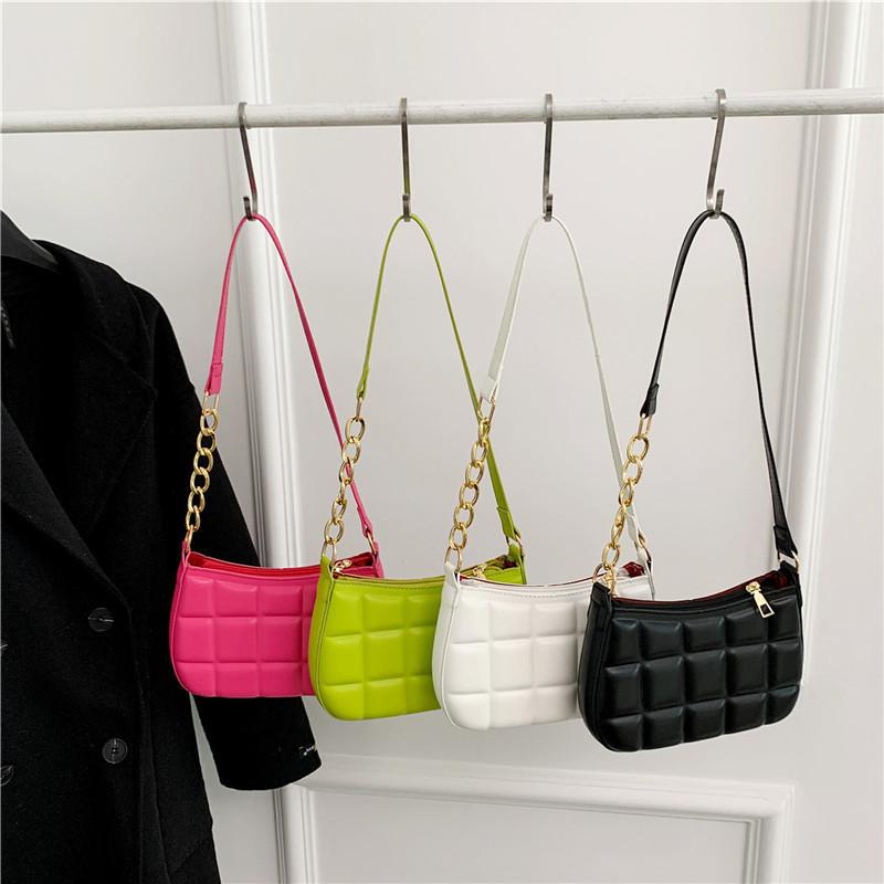 Trendy City Minimalist Grid Embossed Shoulder Bag For 2023 Fall/winter Season