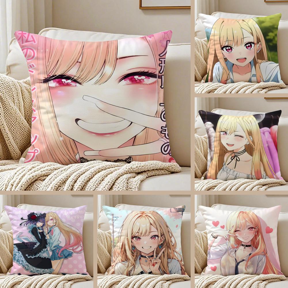 Romantic Japanese Anime MMy Dress Up Darling Cushion Cover Pillowcase Antidustmite living Room Sofa Decor Cushion Room