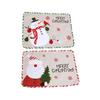 Old Man Snowman Placemat Creative Embroidery Insulation Mat Hotel Table Mat Christmas Decorations