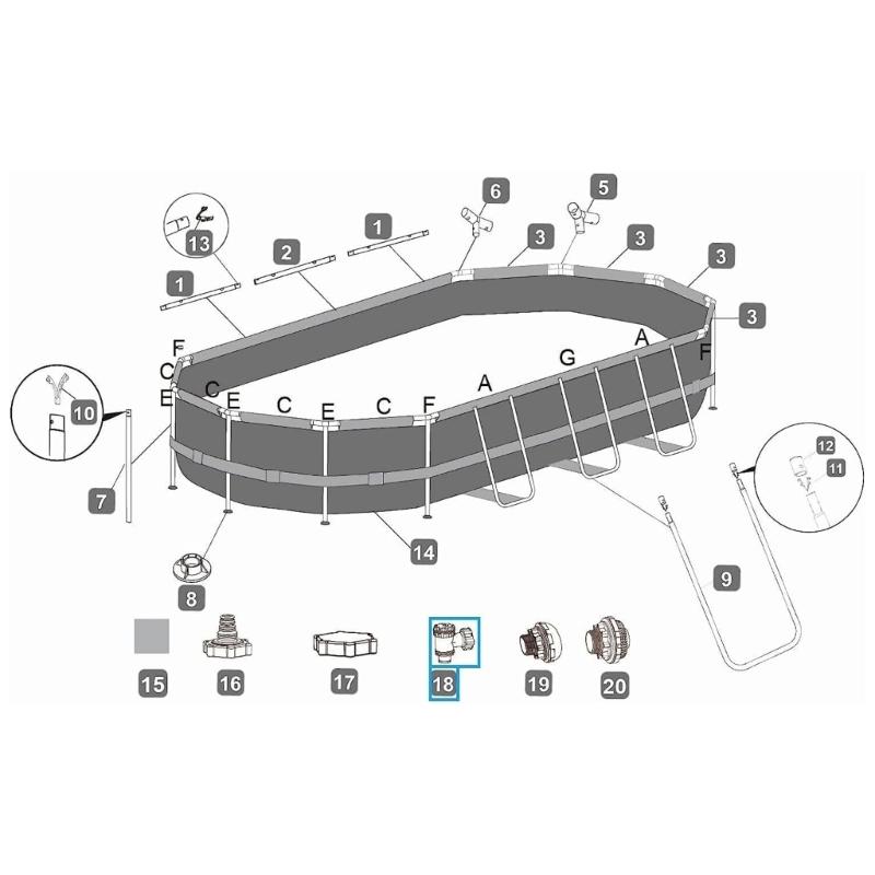 Pool Pömpel und Filter Set Einfache Installation Pömpelventile Zuverlässiger Betrieb Filterset Kunststoff Schwimmbadfilter