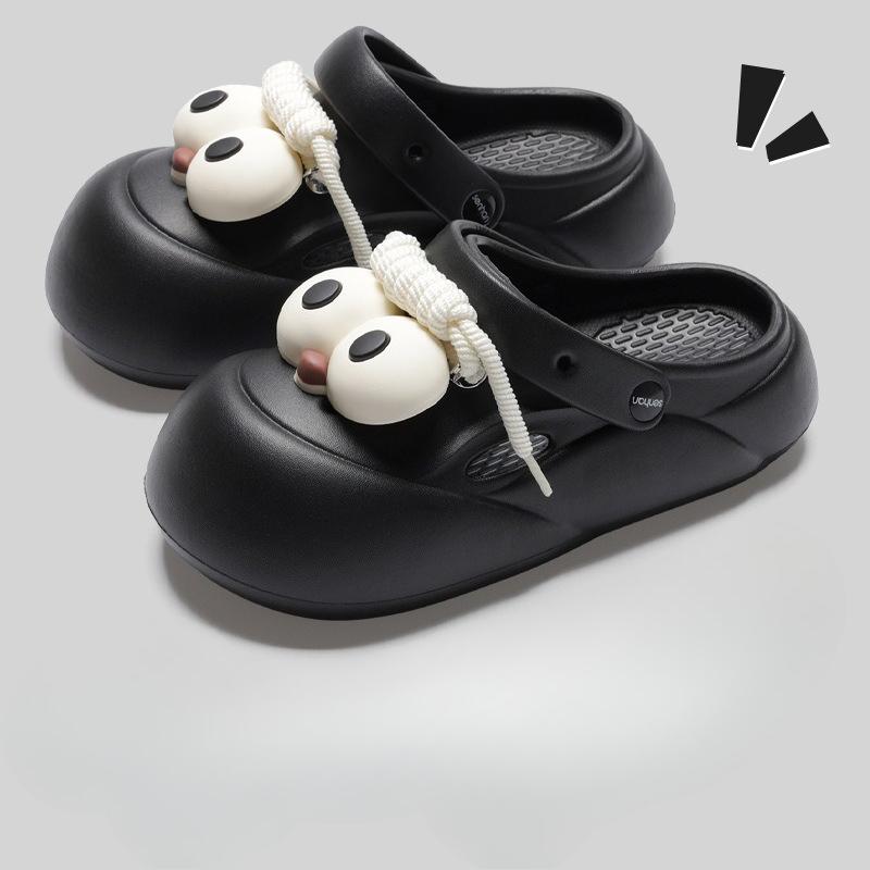 

Женская обувь, пляжные сандалии, уличные нескользящие и дезодорирующие шлепанцы на толстой подошве Fits 39-40 чёрный