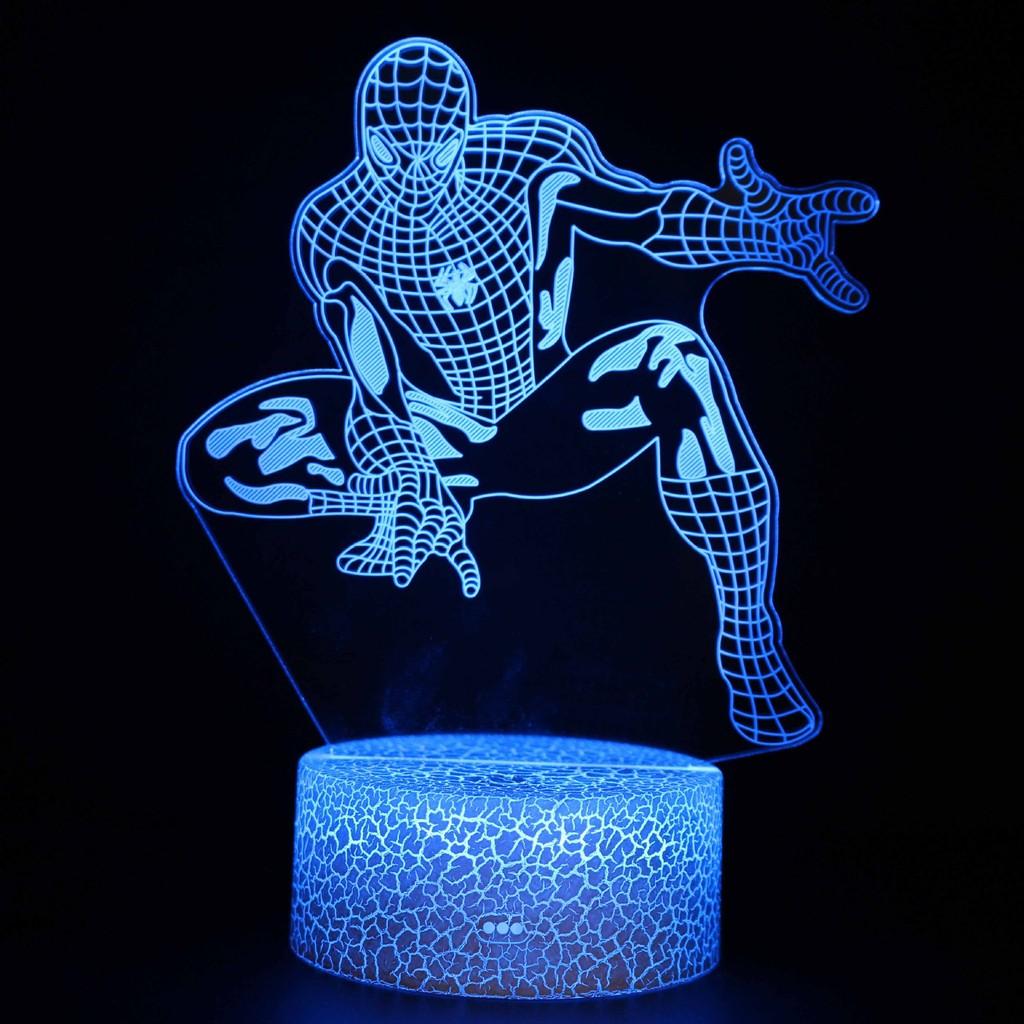 Spider-Man 3D LED Nachtlicht Moderne Haus Schlafzimmer Dekoration Mit Fernbedienung