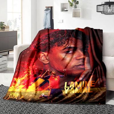 Lamine Yamals Fiery Moment Printed Flannel Breathable and Warm Blanket, a Stylish Home Gift, Suitable for Home, Office and Bedspread Use. 0710a8