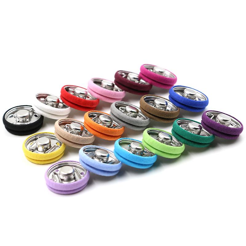 Metal Snap Button with Colored Fabric Cover - High-End Copper Male-Female Hidden Buckle
