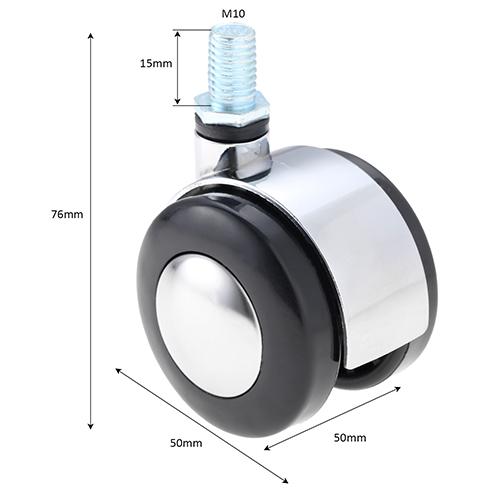 1 pz Ruote Scorrevoli Girevoli Ruote Girevoli Piastra per Mobili Rullo Carrello Piedino per Divano Sedia con/senza Freno 8mm/10mm resistente all'usura