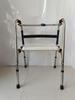 Foldable Stainless Steel Walker with Seat for Elderly - Outdoor, Pushable, Four-Wheel Cane