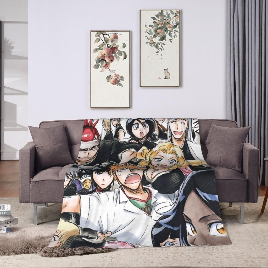 BLEACH Anime Ichigo  Blanket  Super Soft Print Plush Throw Blanket For Couch Bed Picnic Flannel Bedspread Bed Cover
