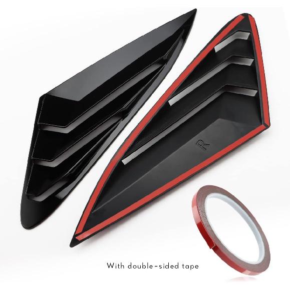 Rear Side Window Louvers Compatible For    2024 2025 2026 Kia K5 Accesories Sport Style Air Vent Cover (Glossy Black)