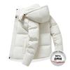 Winter new men's Korean solid color hooded white duck down warm and versatile down jacket couple men's and women's jackets