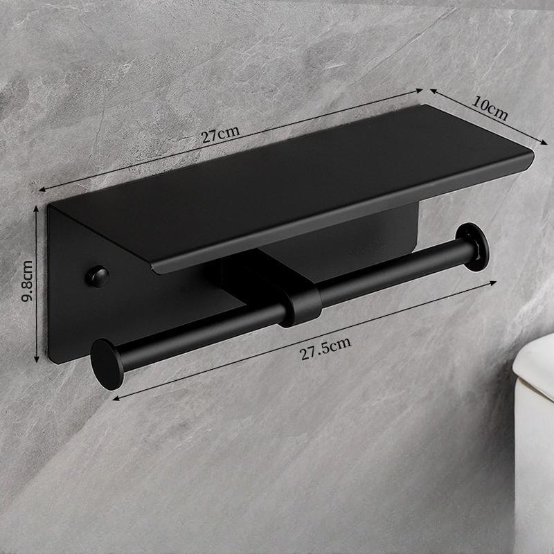 Stainless Steel Toilet Paper Holder with Phone Shelf Bathroom Tissue Holder Toilet Paper Roll Holder