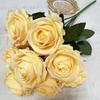 Simulated Roses Bunch Realistic Artificial Roses Faux Rose Bundle with Bendable Stems for Home Decor Parties Weddings Flower Arrangements