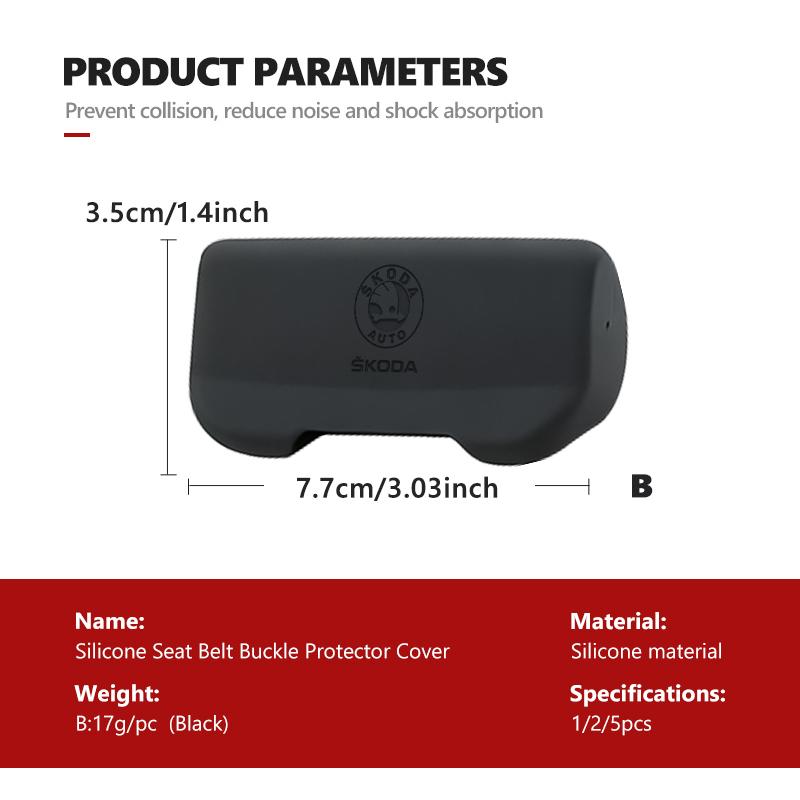 Car Seat Belt Buckle Silicone Anti-Scratch Protector Cover For Skoda Kamiq Karoq Octavia 2 3 Rapid Scala Kami Fabia VII VRS