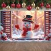 Snowman Banner Black Top Hat Christmas Decoration Banner Winter Banner Cute Snowman For Indoor Use Xmas Event Winter Celebration