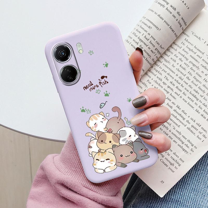 For Poco C65 Phone Case Silicone Soft TPU Protective Soft Cat Coque Para Fundas For Xiaomi Poco C65 Capa Little Dinosaur Shell