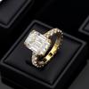 Hui Zhiyi S925 Silver High Carbon Rectangle Diamond Rock Candy Ring