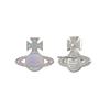 VIVIENNE WESTWOOD Rina Star Cloud Saturn Plated Gold Earrings Women Earrings Pink-Purple-Diamond Silver 6201036D-02P618