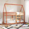 Vidaxl Bunk Bed with Canopy, Waxed Brown, 90X200 Cm, Pine