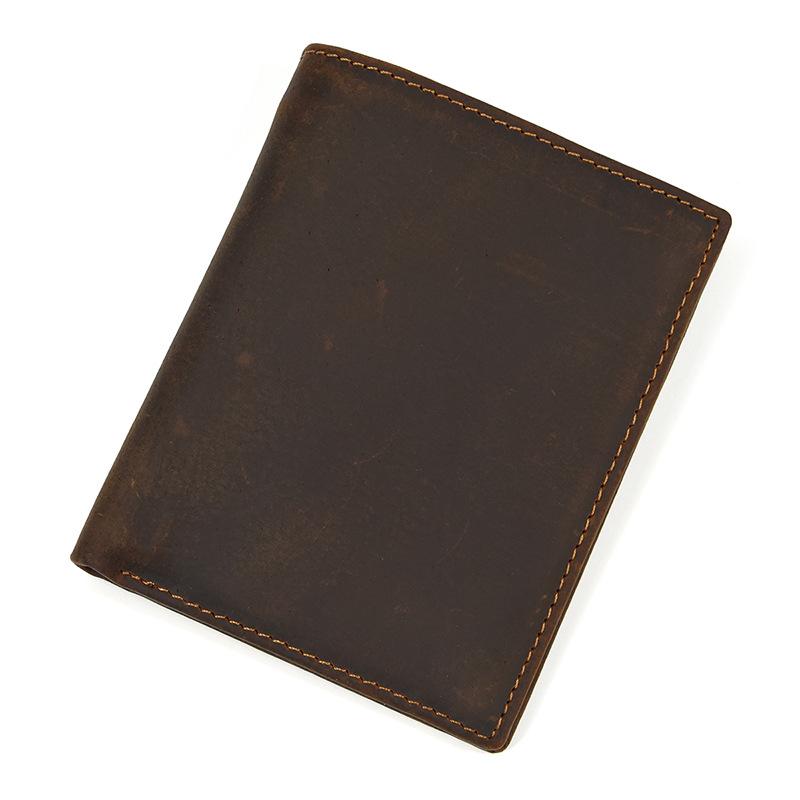 Good Leather Short Wallet Men Male Small Crazy Horse Leather Vintage Purse Slim Wallets Wholesale Bifold Wallets Drop shipping