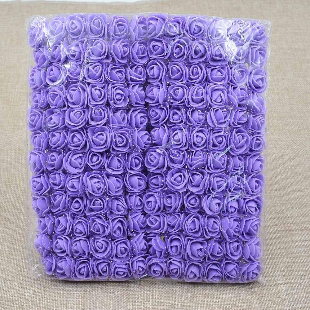 72 buc/lot Flori de trandafir PE Dantelă Flori din spumă Buchet de flori Culoare solidă DIY Coroană Artizanat Flori artificiale JM08 CLE