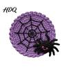 Coffee And Tea Cup Coaster Halloween Spider Web Coaster Handmade Crochet Heat Resistant Drink Mat for Crocheted Yarn Pad Table Spooky Gothic