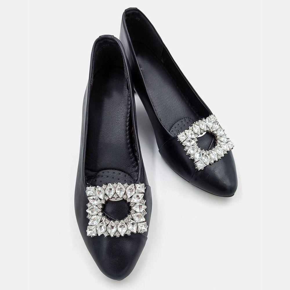 Wedding Bride Shoe Decorations Clip Glass Crystal High Heel Flower Charm Buckle Removable Rhinestone Buckle Decorative Women