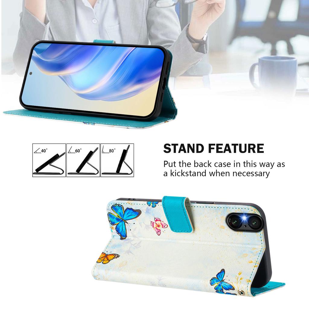 The Butterfly Family Luxury Painted Leather Case Wallet Book Style Cover for Sony Xperia 5 IV / 10 IV ,Xperia 1 V / 5 V / 10 V,Xperia 1 VI,5 VI,10 VI.