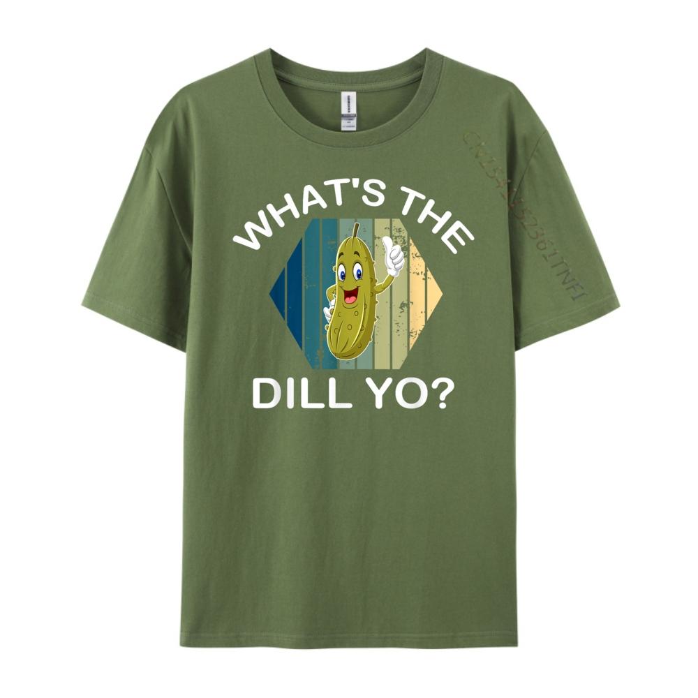 Funny Pickles What The Dill Yo Dill Pickle White Graphic Tee Harajuku Leisure Men Free Shipping Clothes Hip Hop