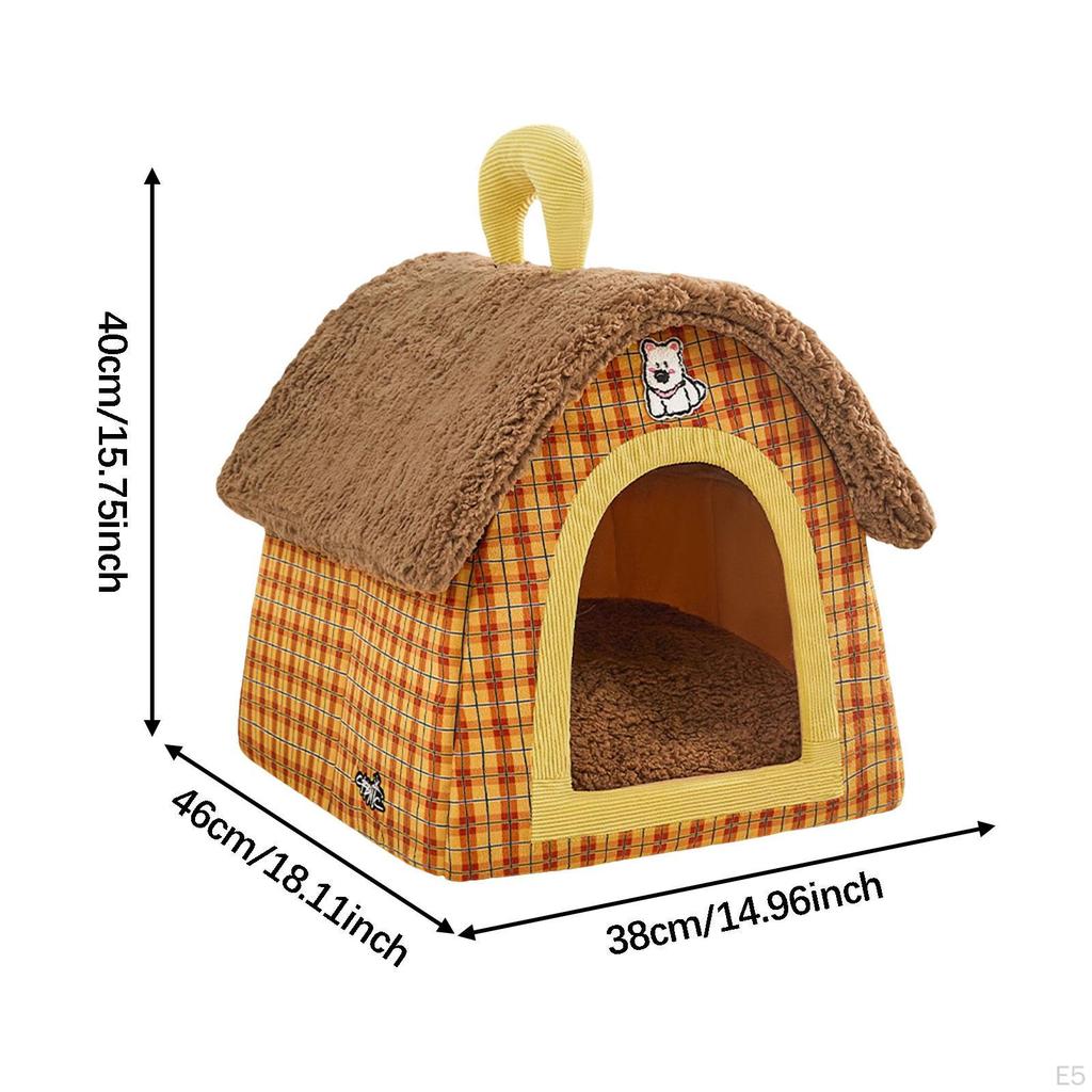 Grotte Lit Chat Mignon avec Coussin Amovible Oreiller pour Chaton Petits Chiens Nid Tente pour Animaux de Compagnie