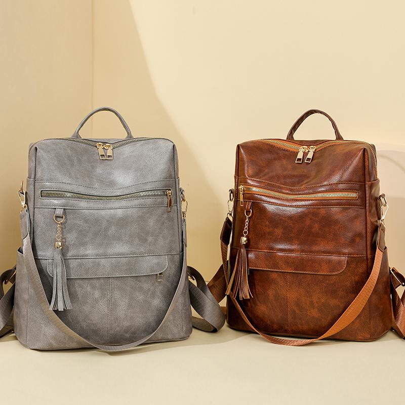 Women's Tassel Backpack Computer Bag Large Capacity Travel Backpack