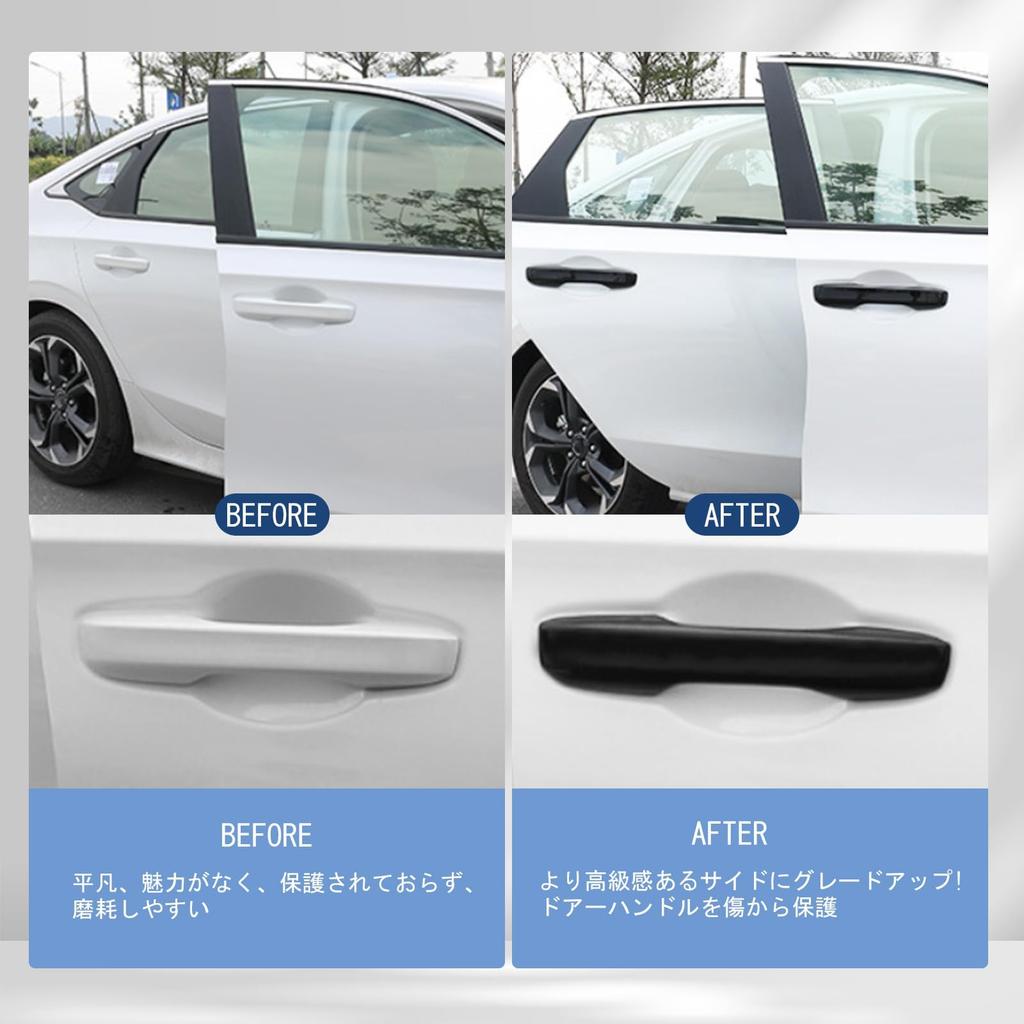 HIMARKLIF Exterior Door Handle No Tape Piano Black Mirror Finish with Smart Full Compatible with Honda Civic and New and Set Covers, Required, Holes,