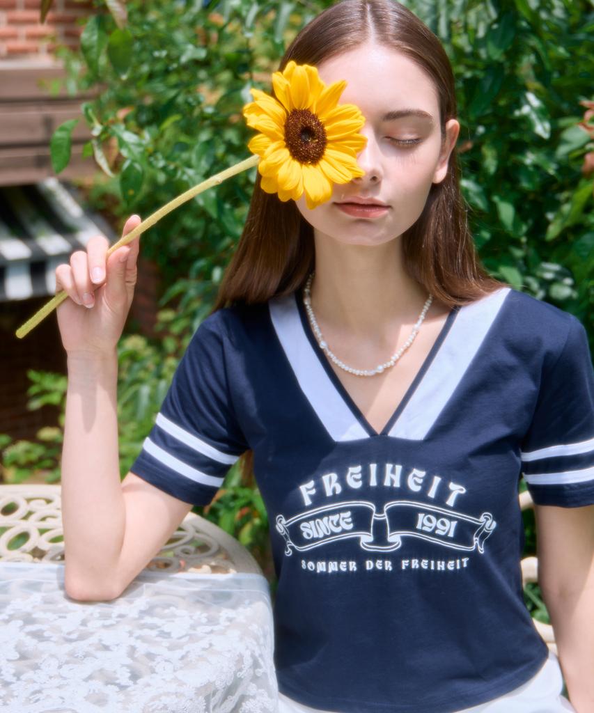 THEFRHT Color Block Somer Logo T-Shirt (Navy)