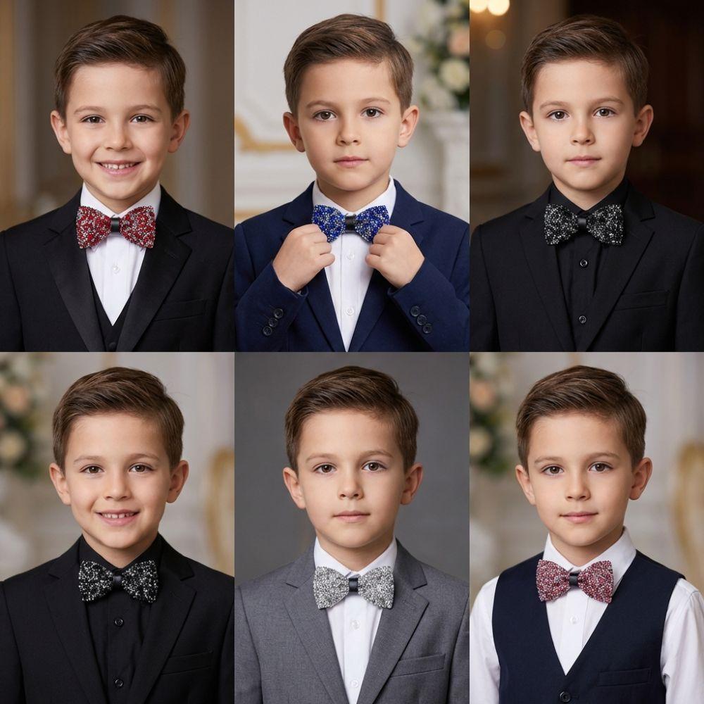 Corbata de cuello ajustable Lazo brillante Corbata de cristal con purpurina formal Ocasión de banquete
