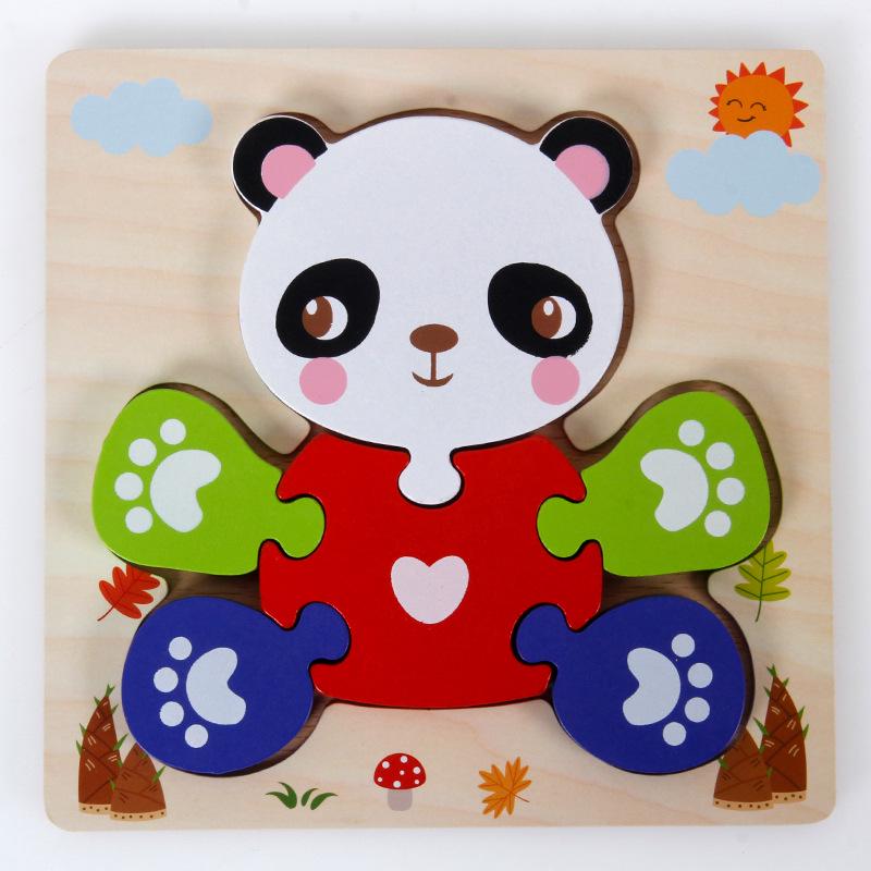 3D Wooden Cartoon Animal & Vehicle Puzzle Board for Early Childhood Education