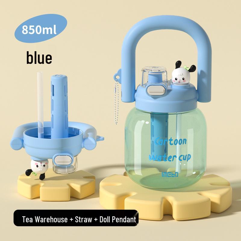 Large Capacity Big Belly Plastic Water Cup with Straw