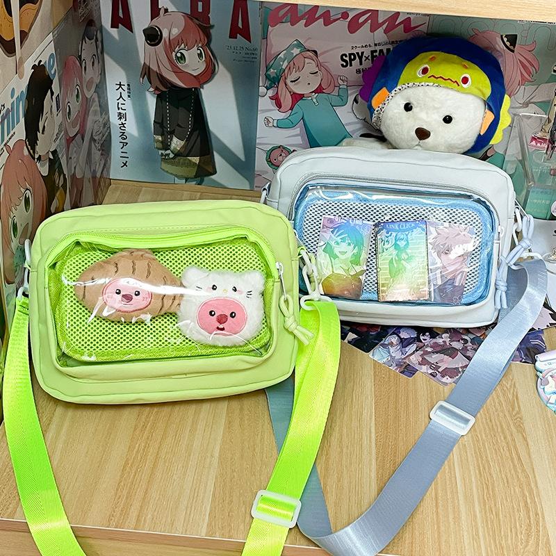 Japanese girl ins transparent pain bag, small food, shoulder messenger bag, women's versatile casual mobile phone small bag