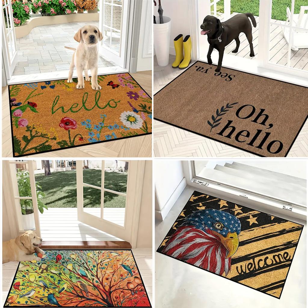 1pc Entrance Doormat, Dirt Resistant Door Mat, Room Decor, Indoor Outdoor Entrance Mat, Non-Slip Area Mat, Bathroom Mat Carpet