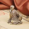 Pure Brass Free-Spirited Desktop Guanyin Bodhisattva Copper Statue Craft Offering Buddha Small Ornament Wholesa