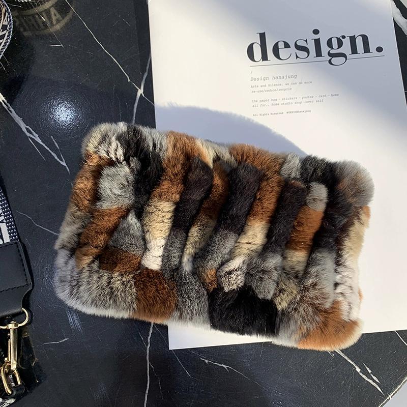 Rex Rabbit Hair Neck Cover Women's Winter Elastic Mesh Scarf Headband Versatile Real Fur Plush Headgear Children's Scarf