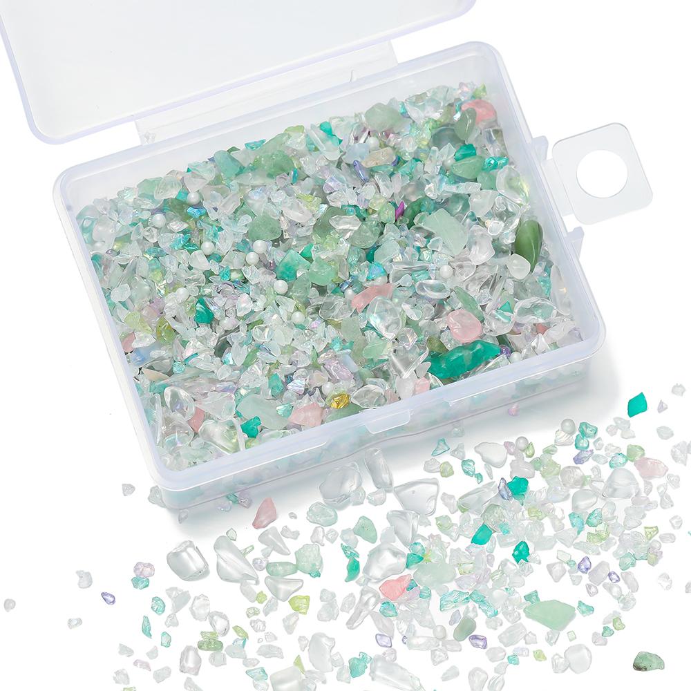 50g/Box Mixed Glass Crystal Crushed Stone Epoxy Resin Fillers Material for DIY Resin Jewelry Making Accessories Nail Art Crafts