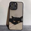 Funny Black Cat Phone Case for IPhone 15 14 13 12 11 X XR XS XSMAX 8 7 Plus Mini Pro Max Cute Soft Black Phone Cover
