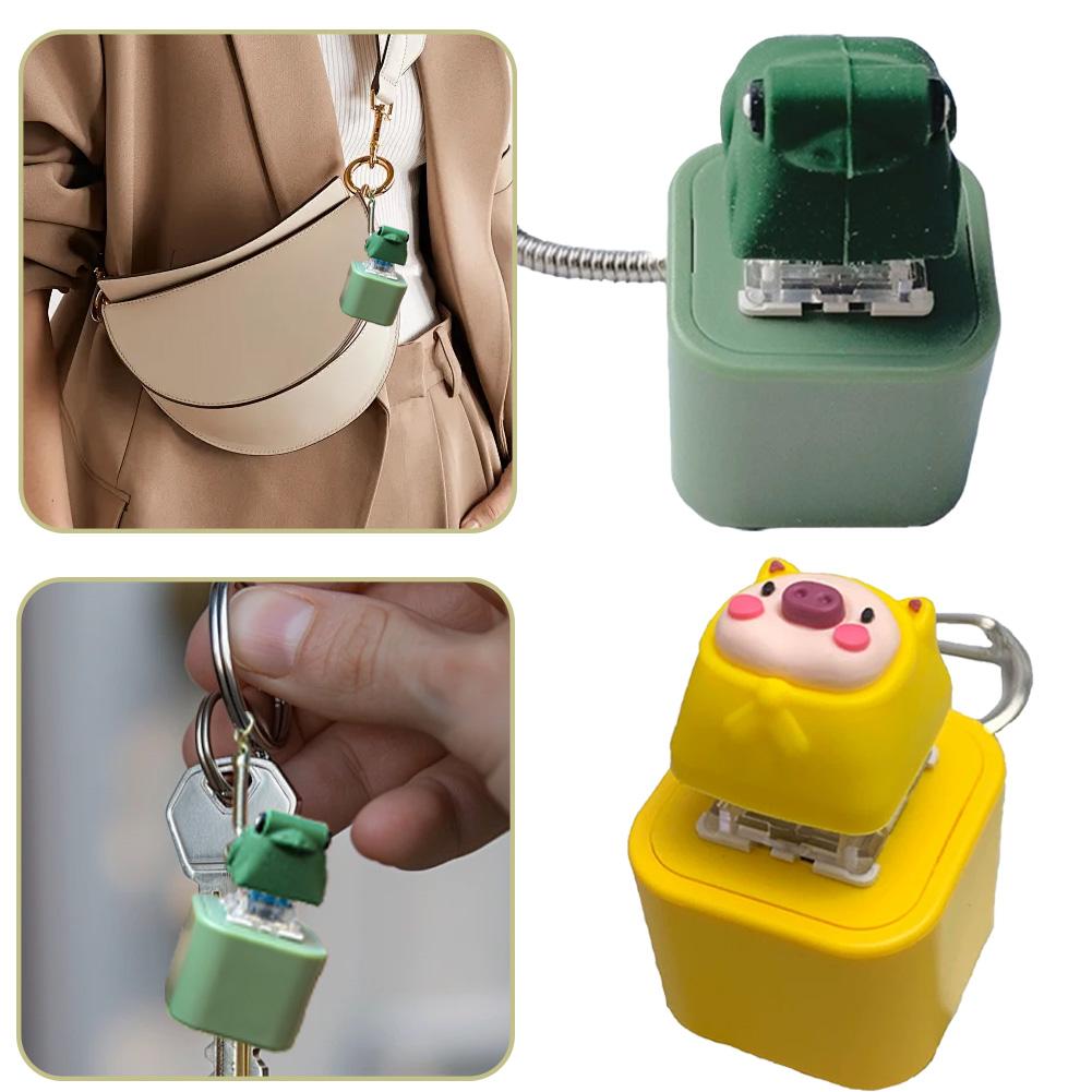 Duck Frog Keyboard Fidget Toys Keychain Finger Button Clicker Decompression Toys With Colorful Lights Rechargeable Ornament