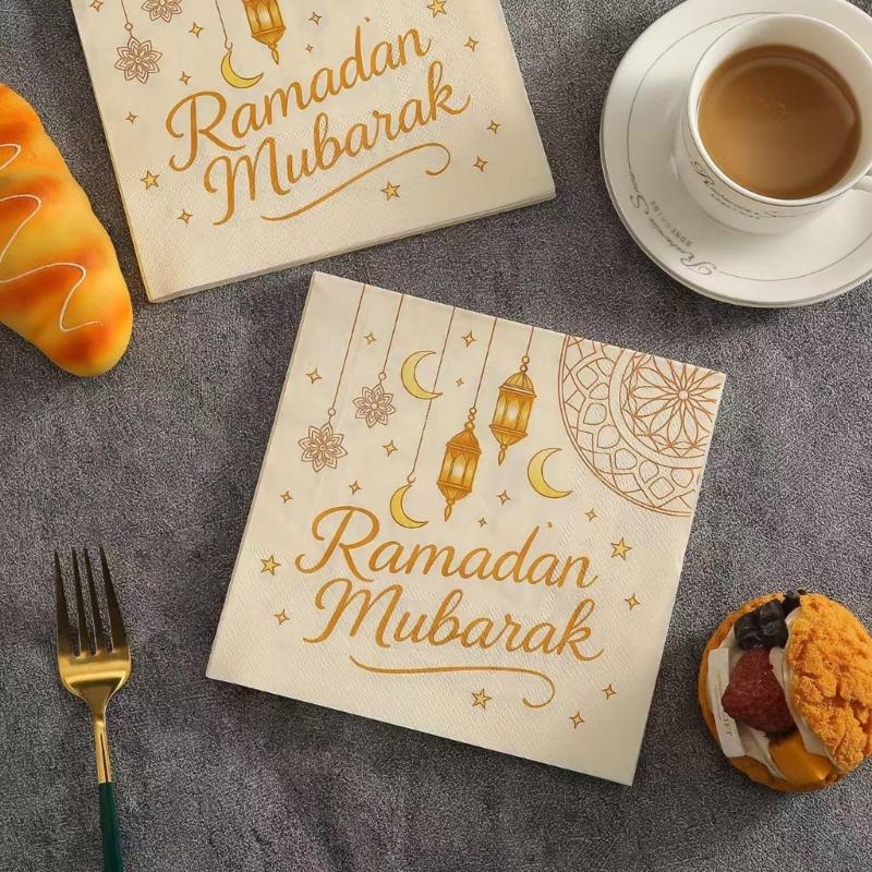 Pack of 20 Premium Disposable Napkins Feature Gold Foil Embellishment Ideal for Holiday Celebration Party Supplies
