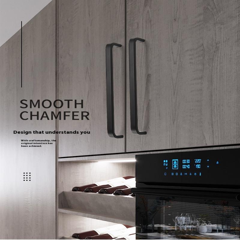 Modern Minimalist Pulls Cupboard Dressers Black Gold Silver Cabinet Door Handles Closet Drawer Knobs Kitchen Furniture Hardw
