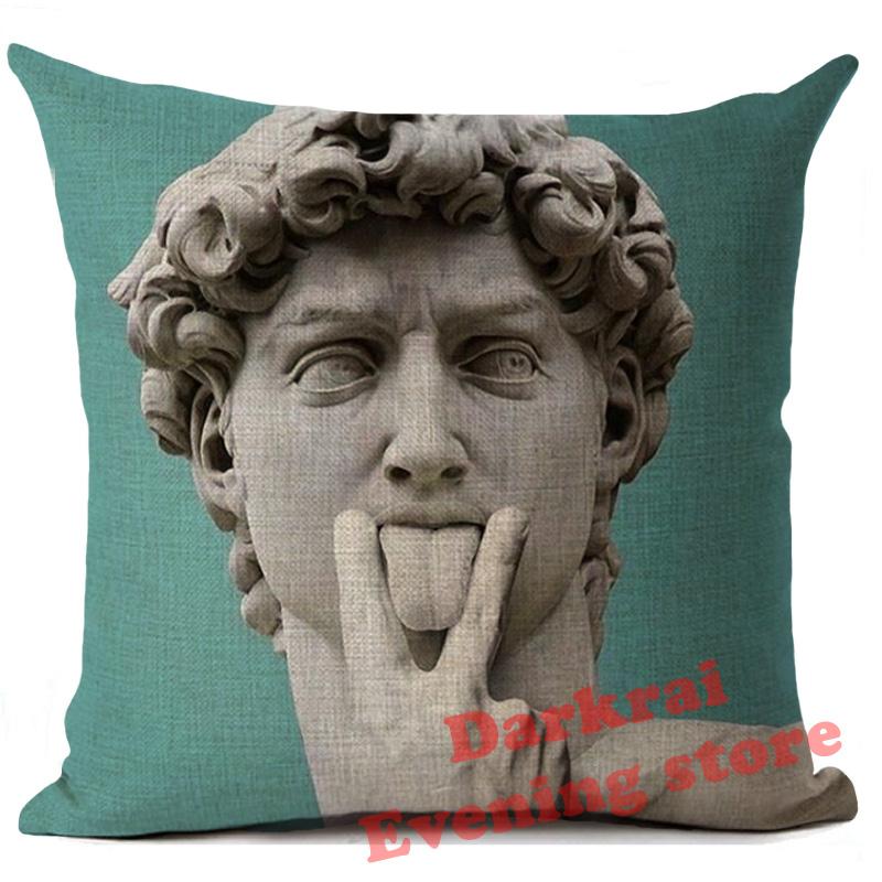 Cushion Cover Art Sculpture David Linen Pillow Cover Home Decoration Throw Pillows Car Sofa Decorative Pillowcase