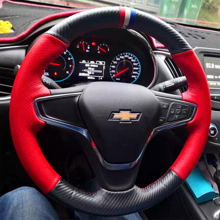 wdpf5 For Chevrolet CRUZE sail 3 MALIBU XL Cavalier Equinox DIY Custom leather carbon fiber car steering wheel cover auto parts