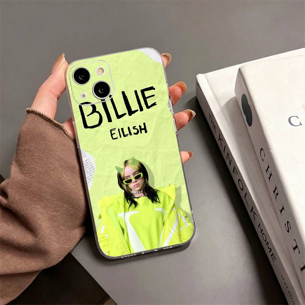 Singer B-Billie Eilish Phone Case For iPhone17,16,15,14,13,12,11 Plus,Pro Max Soft Transparent Cover