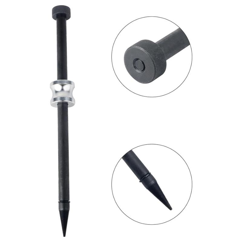 1Pc Injector Seal Puller Fuel Injector Copper Washer Removal Tool Steel Cone Thread Tip With Slide Hammer Cars Disassembly Tool