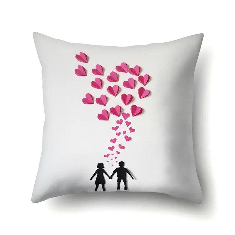 Peach Heart Pillowcase Home Living Room Soft Decoration Sofa Cushion Cover Bedroom