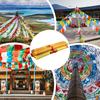 Tibetské molitbové praporky 20 kusů Buddhistický prapor 10x6 palců Posvátné umění Tibetské molitbové praporky pro mír Meditace Stěna Nádvoří