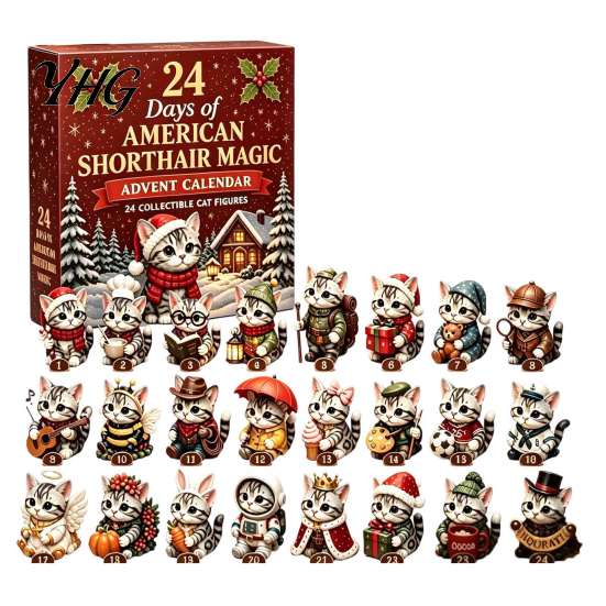 Holiday Gift for Kids Friends 2026 Christmas Advent Calendar, 24-Day Acrylic 2D Ornament Set with Blind Box Animal Figures, Tree Hanging Decor,